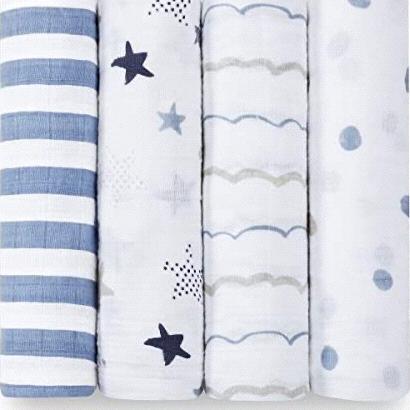 Cotton Muslin Swaddle Blankets-Pack of 4