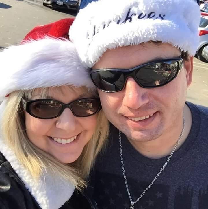 Getting ready to watch the Christmas Parade in Modesto