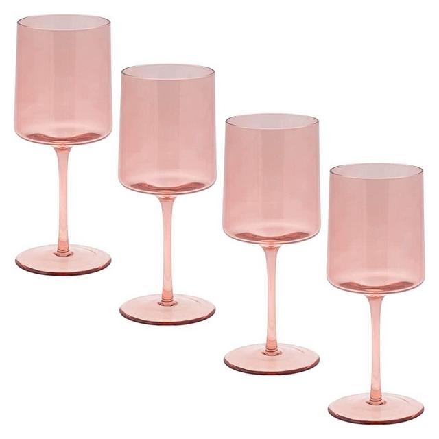 Karma Mid Century Wine Glass Blush Set Of Four