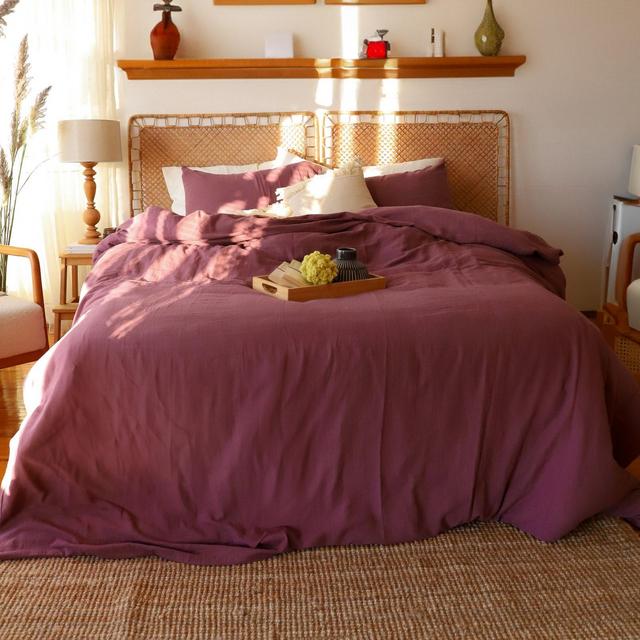 Luxury Boho Muslin Duvet Cover Set, Soft Turkish Cotton Gauze Bedding