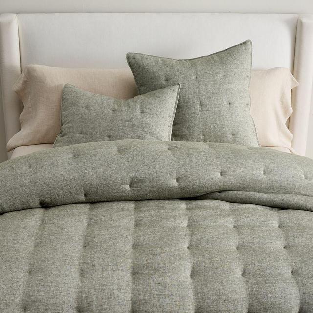 Belgian Linen Comforter, Full/Queen, Dark Green