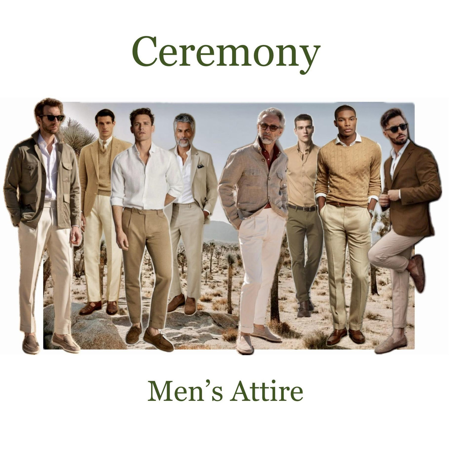 Desert tones, natural fabrics, safari vibes.