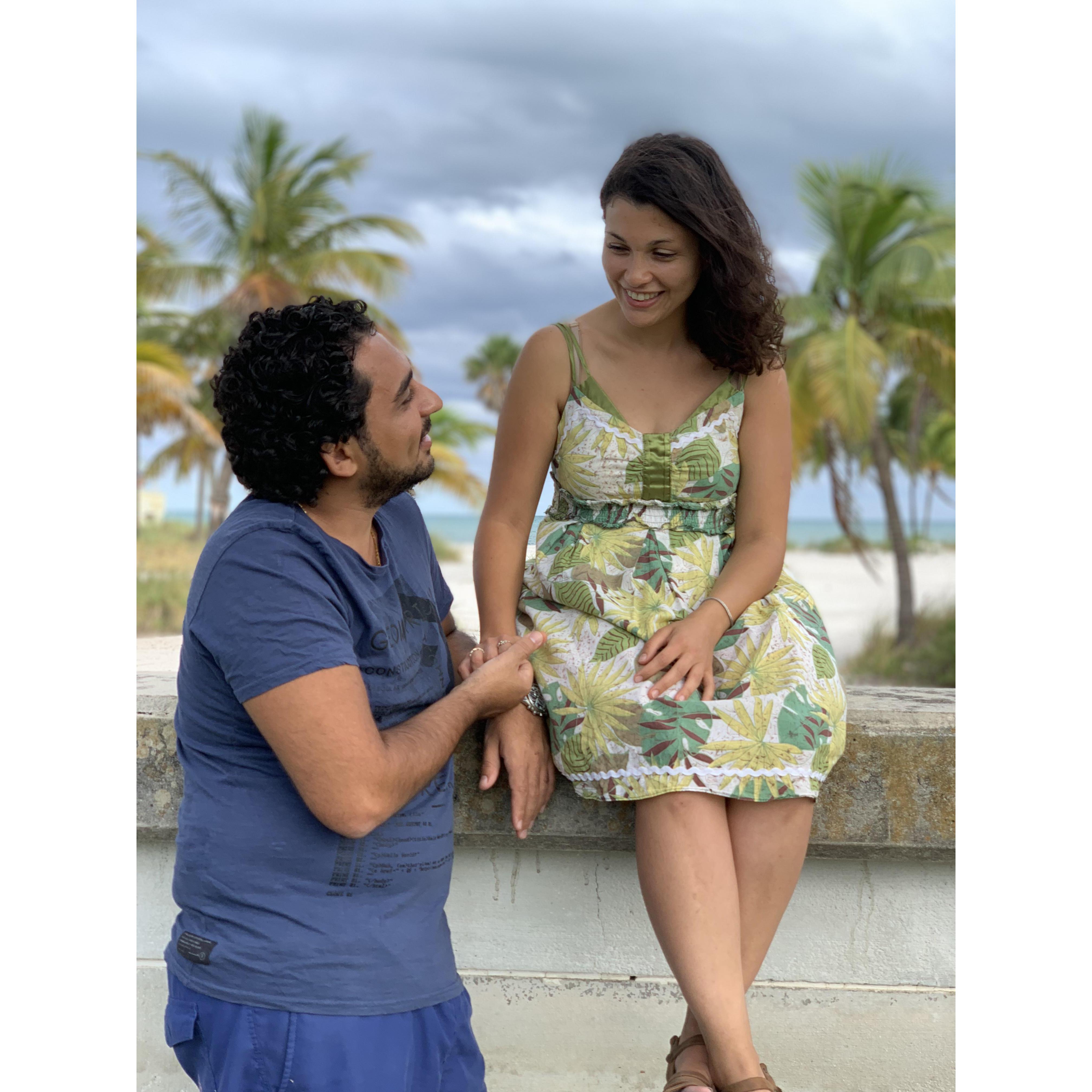 - See how deep this blue ocean is? This is how my love to you will always be.
= See how pure and giving these green palm trees are? That is how I will consecrate my life to you.
@ Key Biscayne