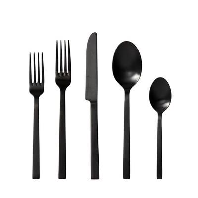 20pc Stainless Steel Viggo Silverware Set Black - Fortessa Tableware Solutions