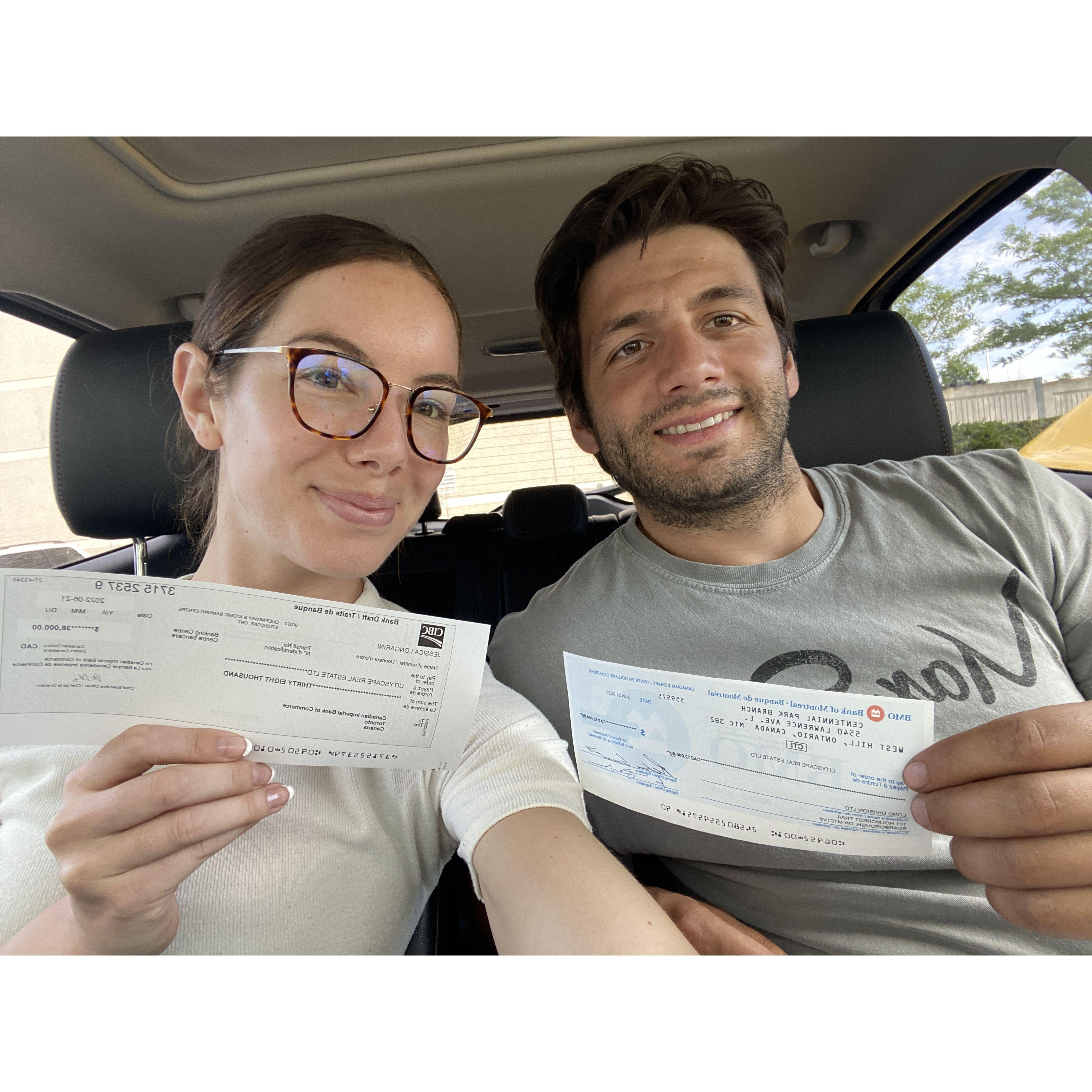 The day we bought our first income property! Smiling because we did not know what was coming..... :)