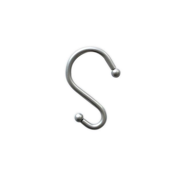 Simply Essential™ Metal S Shower Curtain Hooks in Brushed Nickel (Set of 12)
