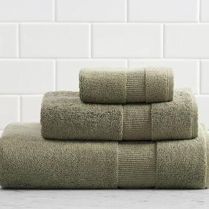 Pottery Barn Resort Organic Cotton Bath + Hand Towel - Dark Aloe