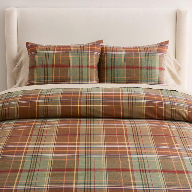 Woodrow Plaid Duvet Cover, Green Multi, Full/Queen