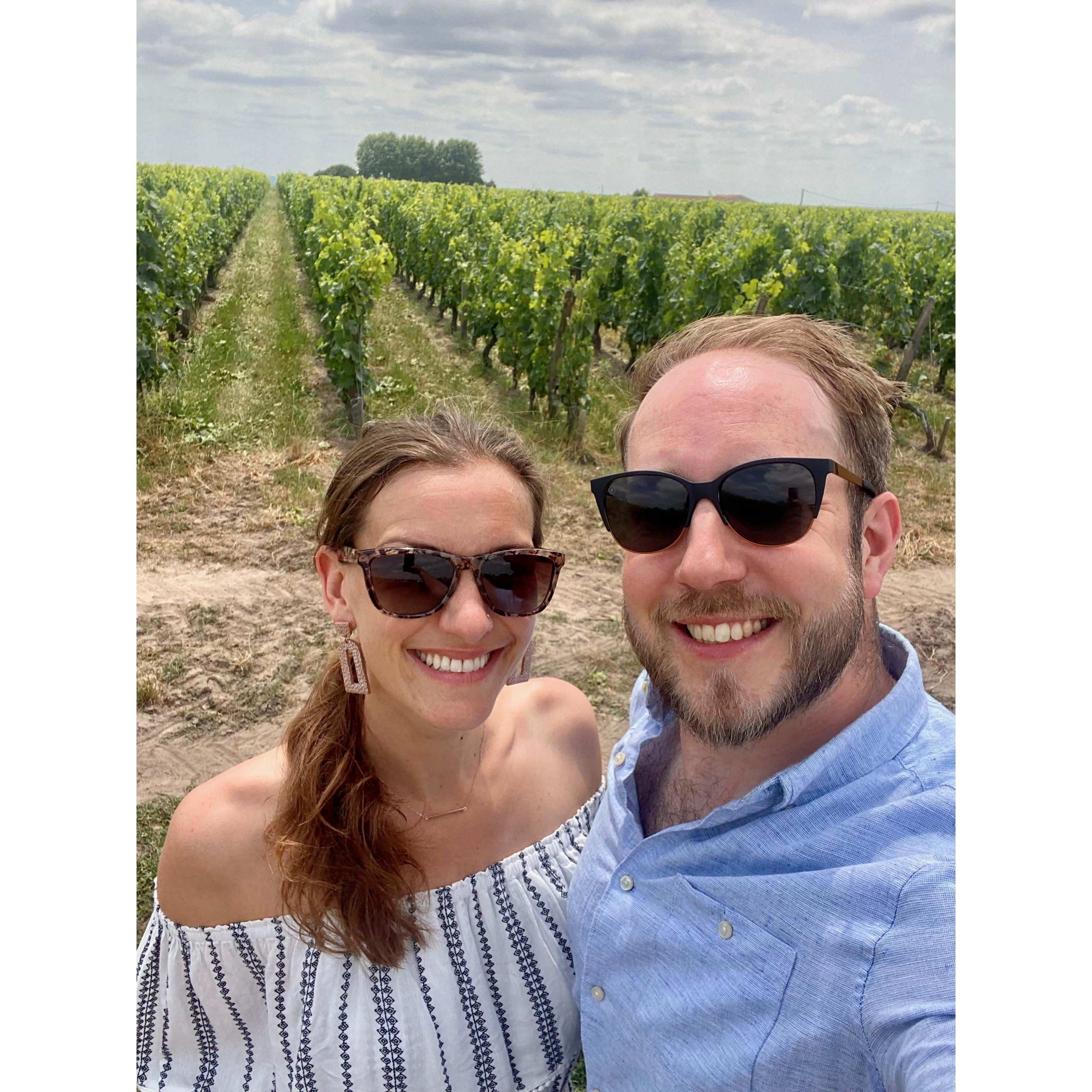 Biking through the Bordeaux countryside.