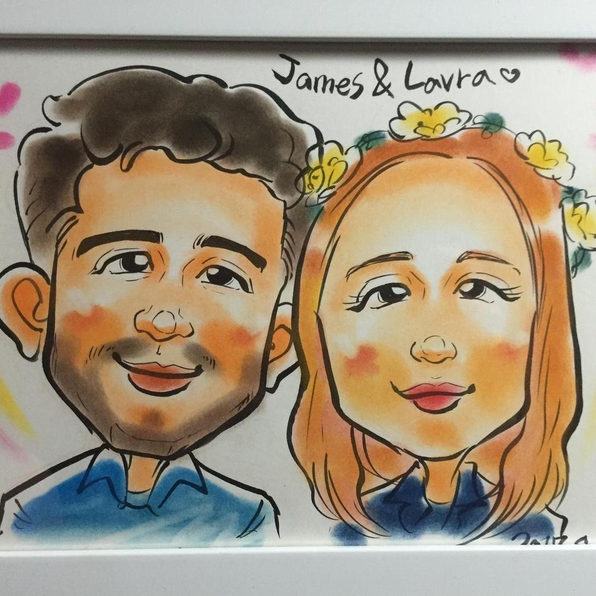 Caricature drawing from a cherry blossom festival in Korea.