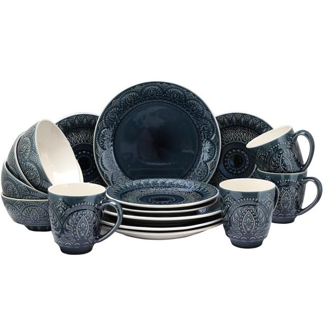 Elama's Petra 16 Piece Stoneware Dinnerware Set