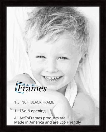 ArtToFrames 15x19 inch Black Stain on Solid Wood Wood Picture Frame, 2WOM0066-78238-YBLK-15x19