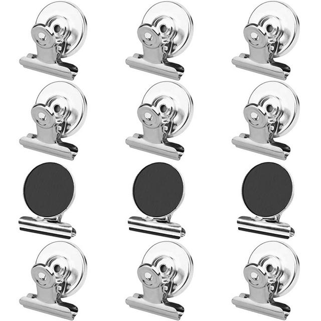 Grtard 12pack Fridge Magnets Refrigerator Magnets Magnetic Clips Heavy Duty Detailed List Display Paper Fasteners on Home& Office& Teaching