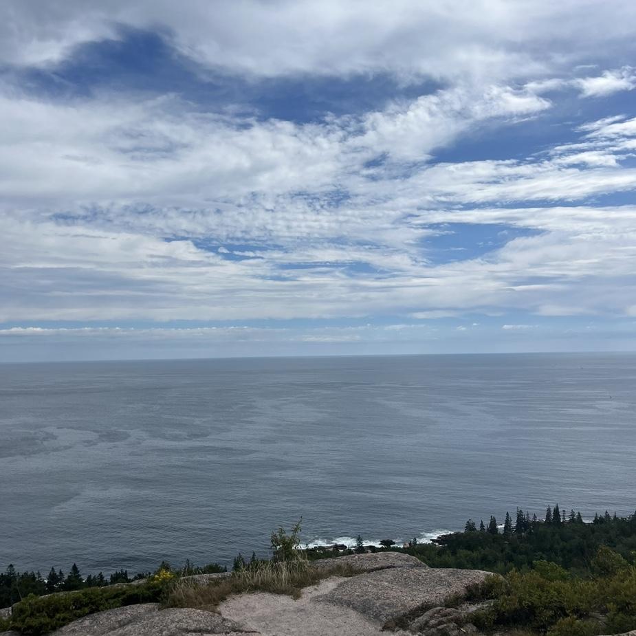 Views from our engagement hike - Gorham Mountain Trail in Acadia.