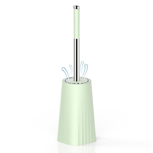 SetSail Toilet Brush, Compact Size Toilet Bowl Brush and Holder Toilet Brushes for Bathroom with Stainless Steel Handle Toilet Cleaner Brush with Durable Scrubbing Bristles, Splash-Proof, Green