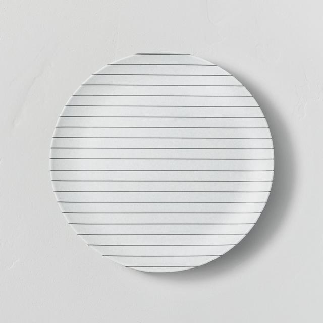 Bamboo Melamine Stripes Salad Plate Ebony/Sour Cream - Hearth & Hand™ with Magnolia