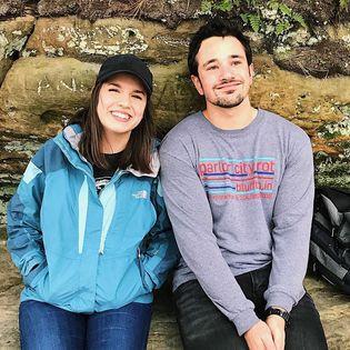 Technically our first picture together. Stoller is being intentionally awkward.