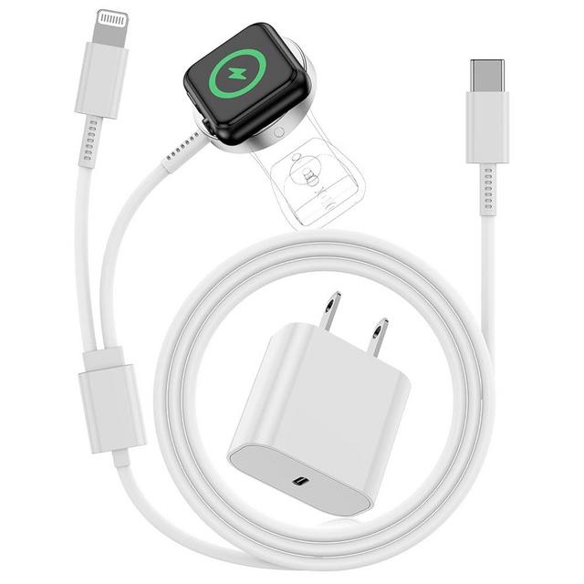 for 2 in 1 USB C Apple Watch Charger Magnetic iWatch Fast Charging Cable Cord 6ft and Type C Wall Plug Block for iPhone Apple Watch Series Ultra/9/8/7/6/SE/5/4/3/2/1/iPhone 14/13/12/11