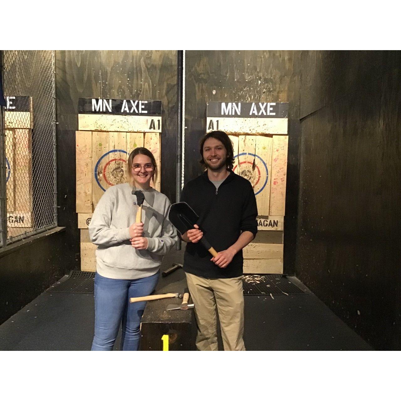 Our first date at MN Axe in Eagan!