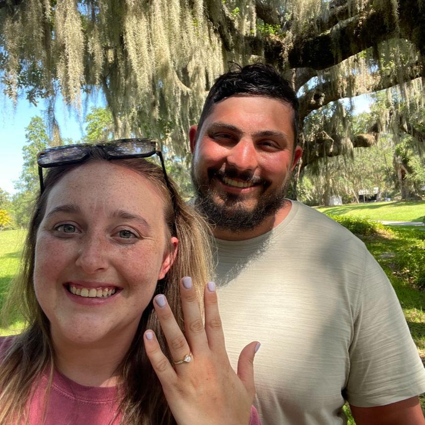 Greg proposed to Bek at the Brookgreen Gardens in Myrtle Beach, SC.
