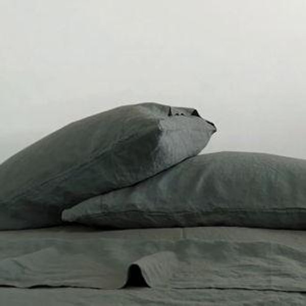 Linoto Sage Std/Queen Linen Pillowcase