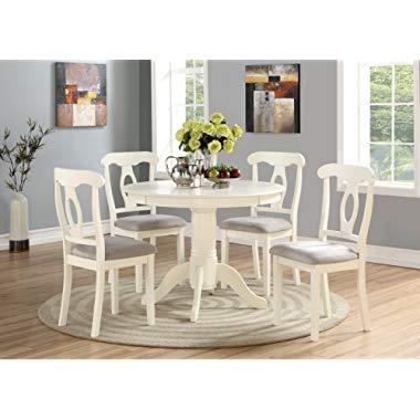 Angel Line 23511-21 5 Piece Lindsey Dining Set, White/Gray