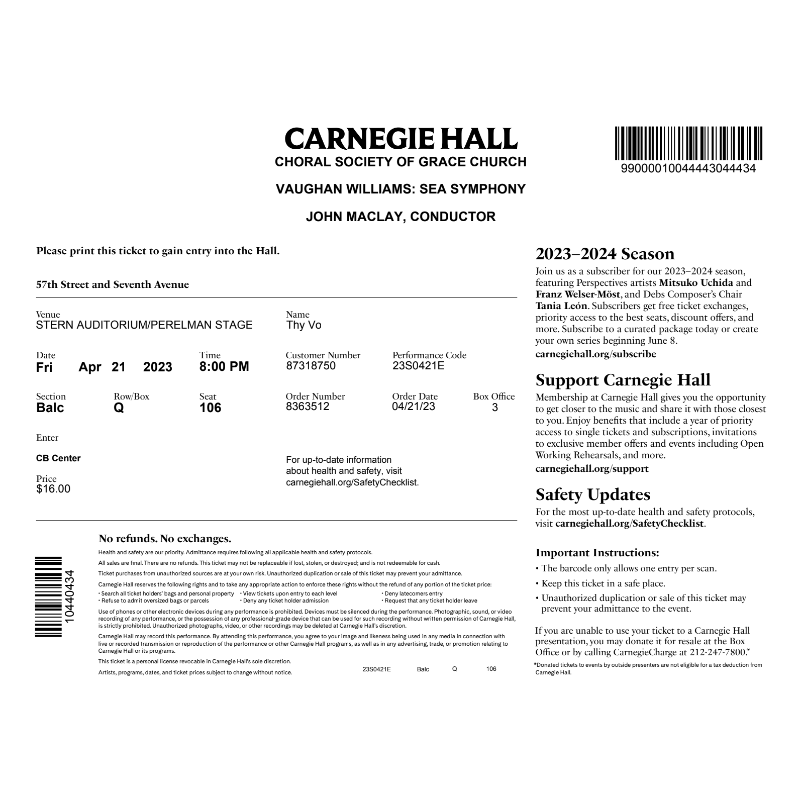 The first concert Dan invited Thy to!