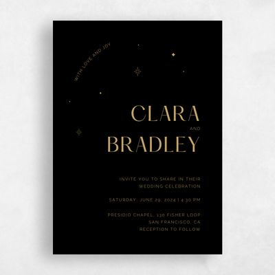 Black Wedding Invitation - Adhara Classic