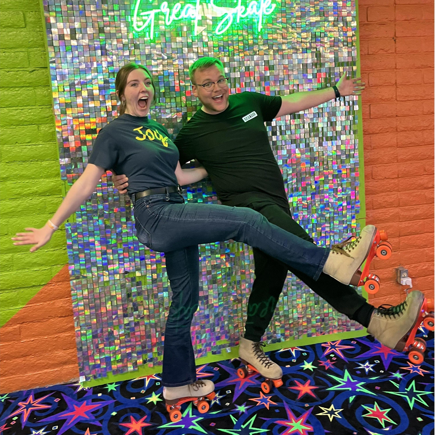 On a visit to the roller rink