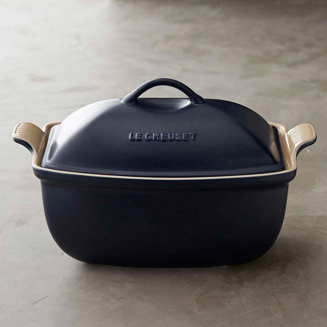 Le Creuset Heritage Stoneware Deep Covered Baker, 4 1/2-Qt., Matte Navy