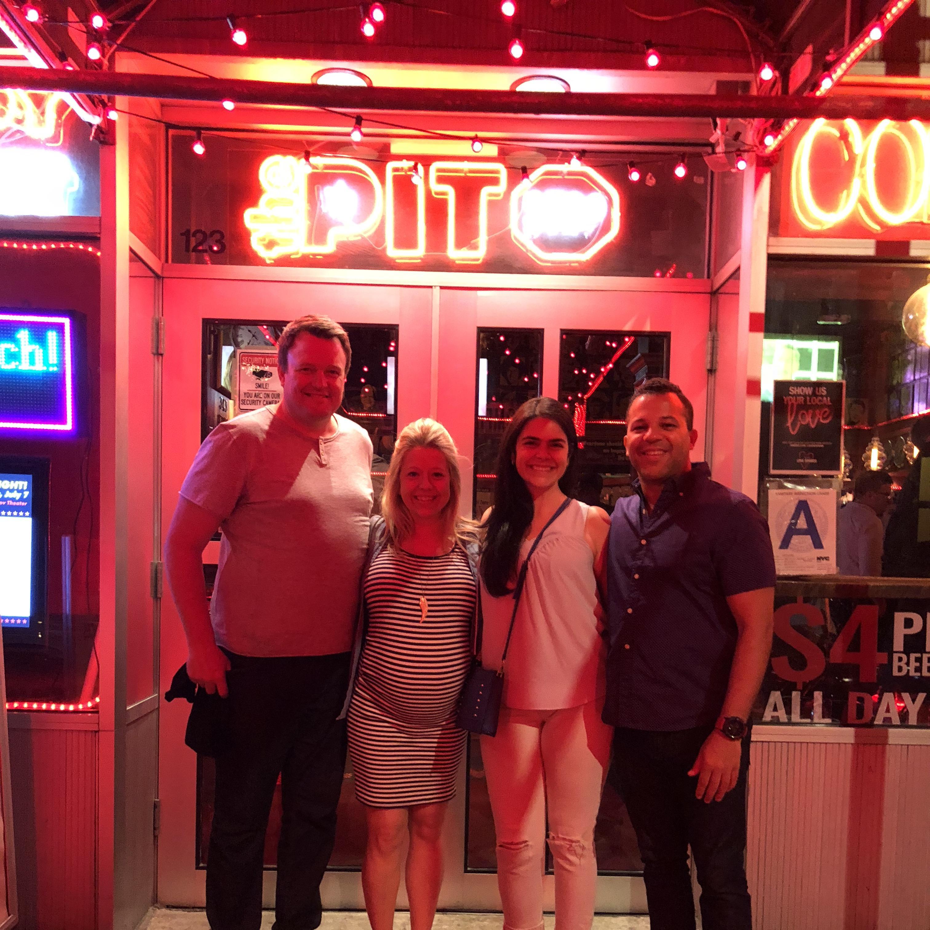 Outside our favorite comedy club “The PIT” enjoying the awesome North Coast hip hop improv. The location of our 2nd date.