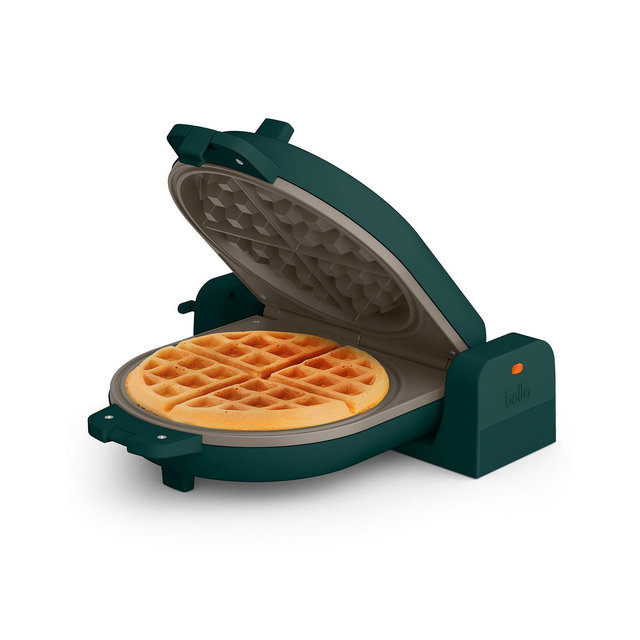 Bella Flip-n-Store Ceramic Waffle Maker, Forest Green