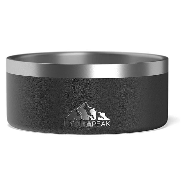 Hydrapeak Non Slip Stainless Steel Dog Bowl 8 Cup Black