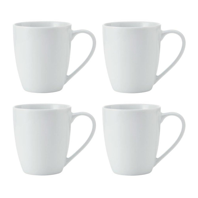 MIKASA Chalk 4pc Porcelain Mug Set, 380ml, Gift Boxed, White