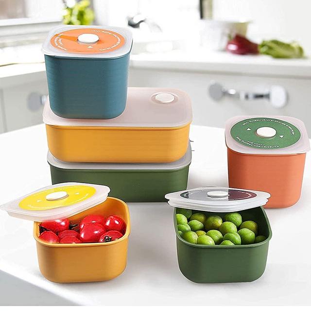 Loobuu Food Storage Containers with Lids, Set of 6 BPA Free Plastic Food Prep Storage Containers Set, Lunch Bento Box for School, Kitchen Cabinet Organization Containers, Microwave & Freezer Safe