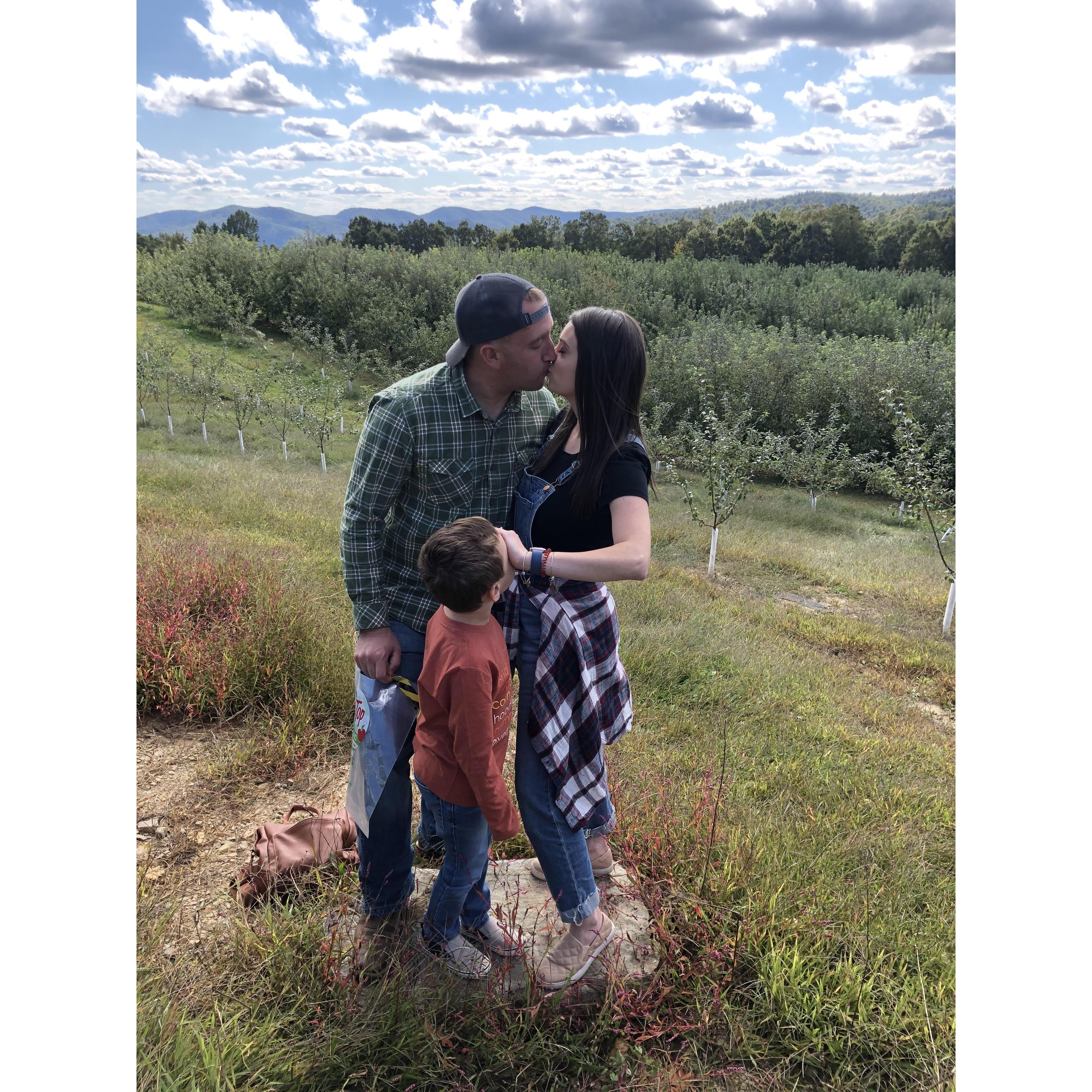 Our first time together at Sky Top Apple Orchard!