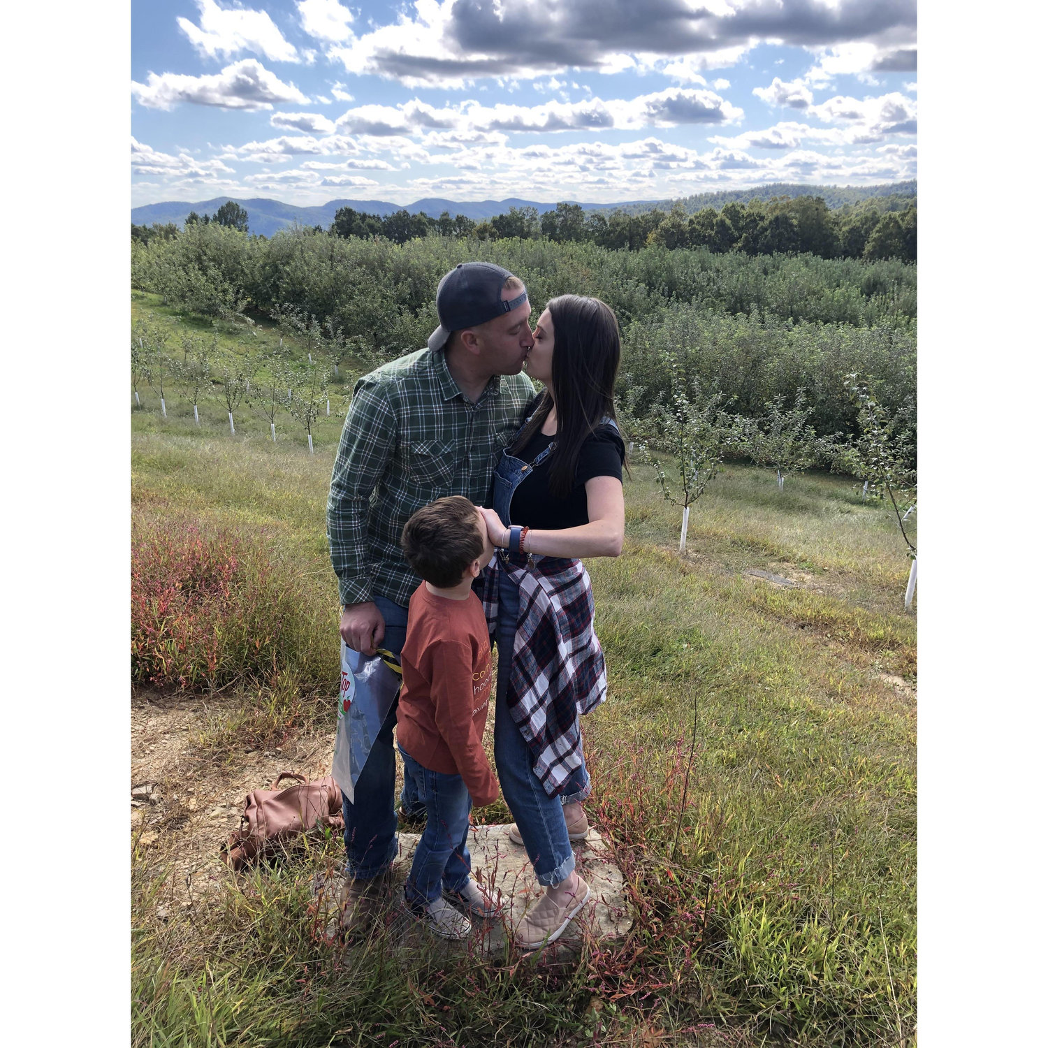 Our first time together at Sky Top Apple Orchard!