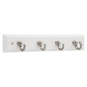 9" Key Rack with 4 Hooks - White/Satin Nickel - Threshold™