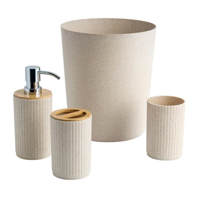 4pc Ethan Bath Coordinate Set Beige - Allure Home Creations