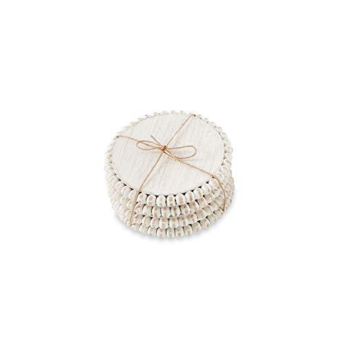 Mud Pie White Beaded Coaster Sets