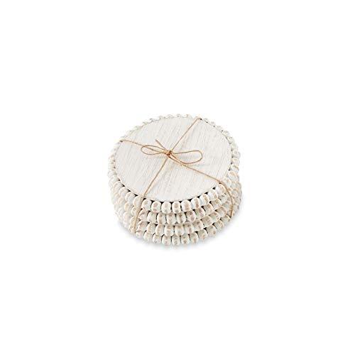 Mud Pie White Beaded Coaster Sets