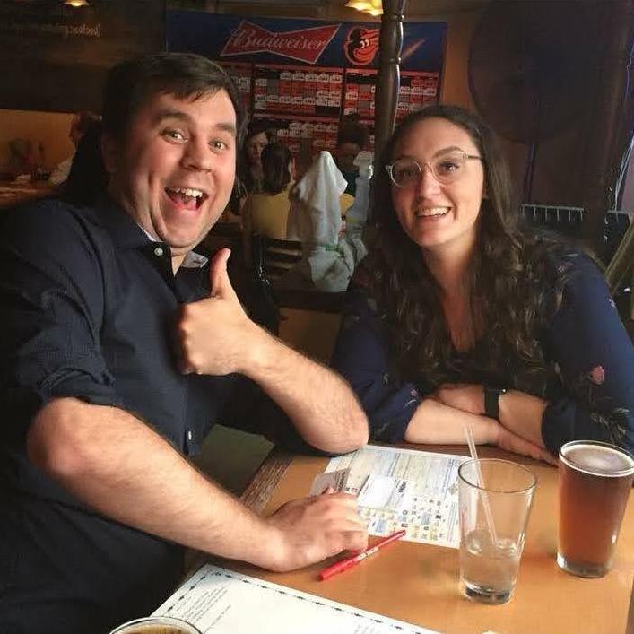 First photo together, taken at trivia - April 24, 2018