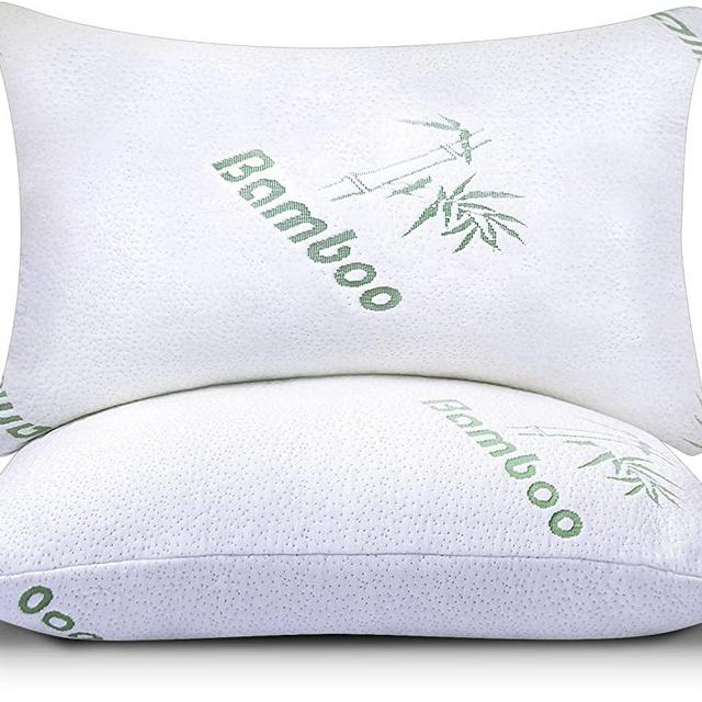 Shredded Memory Foam Pillows Queen Size Set of 2 - Cooling Bed Pillows for Sleeping for Stomach, Back and Body - Comfy Cool Memory Pillows 2 Pack Queen Pillows Sets - Soft Pillow for Side Sleeper
