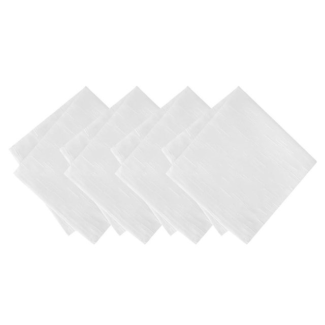 Elrene Home Fashions Continental Solid Texture Water and Stain Resistant Fabric Dining Napkins, Set of 4, 17"x17", White