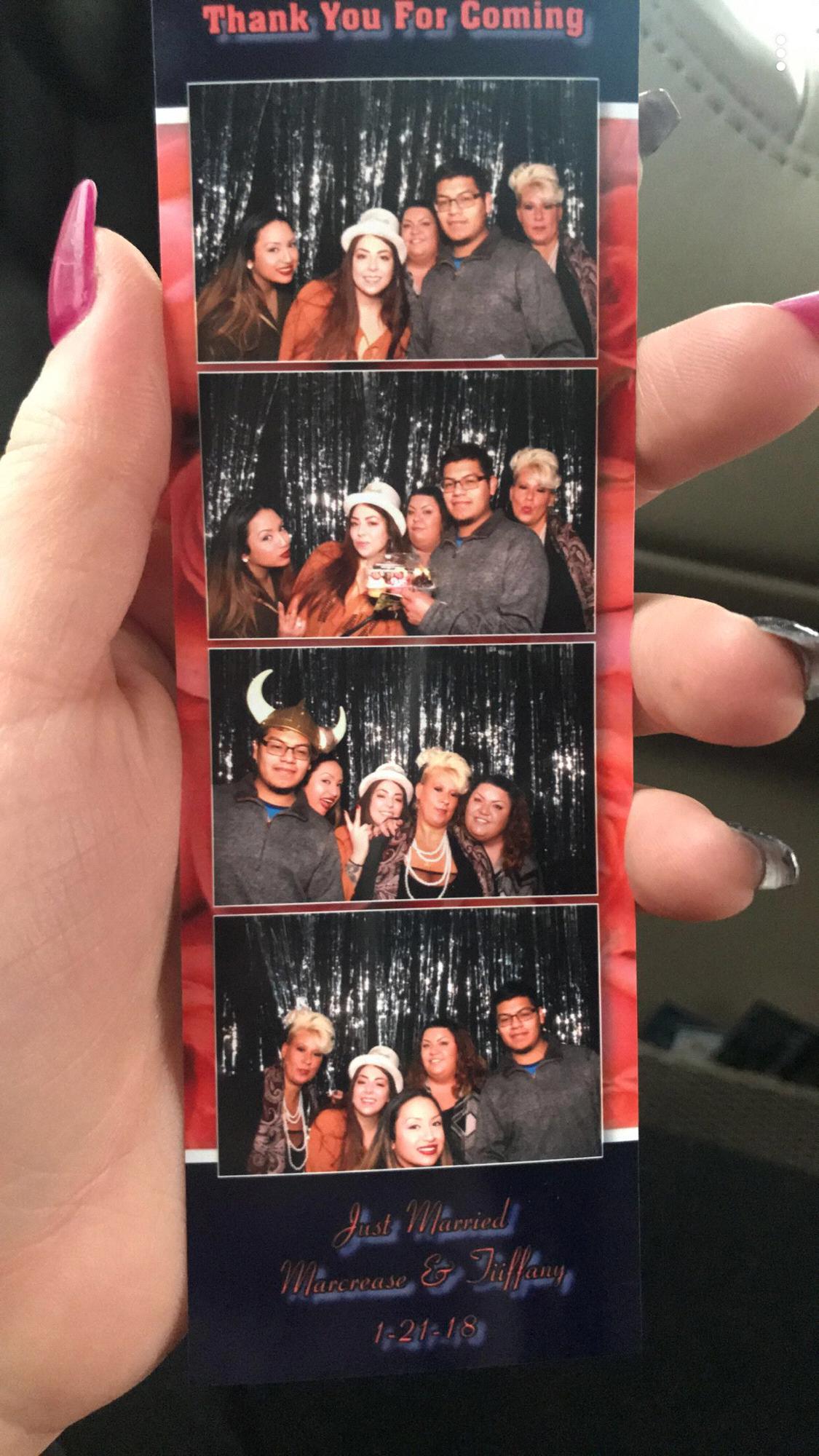 Trying out the photobooth