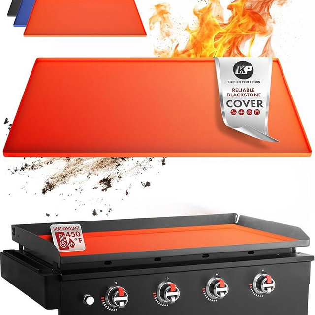 KITCHEN PERFECTION 36" Silicone Griddle Cover Mat For Blackstone Griddle 36 Inch –Hermetic Protection From Rust & Debris All Year, Fits All Blackstone 36 Inch Models -Heavy Duty Food Grade Silicone
