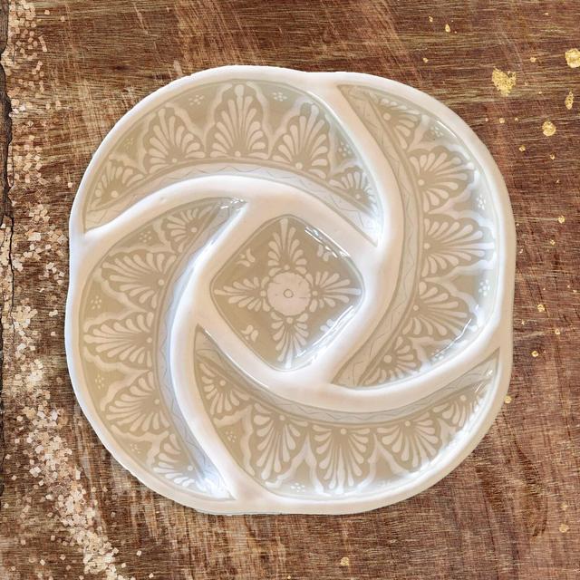 Handcrafted Mexican Talavera "Blanca" Snack Platter-12 in