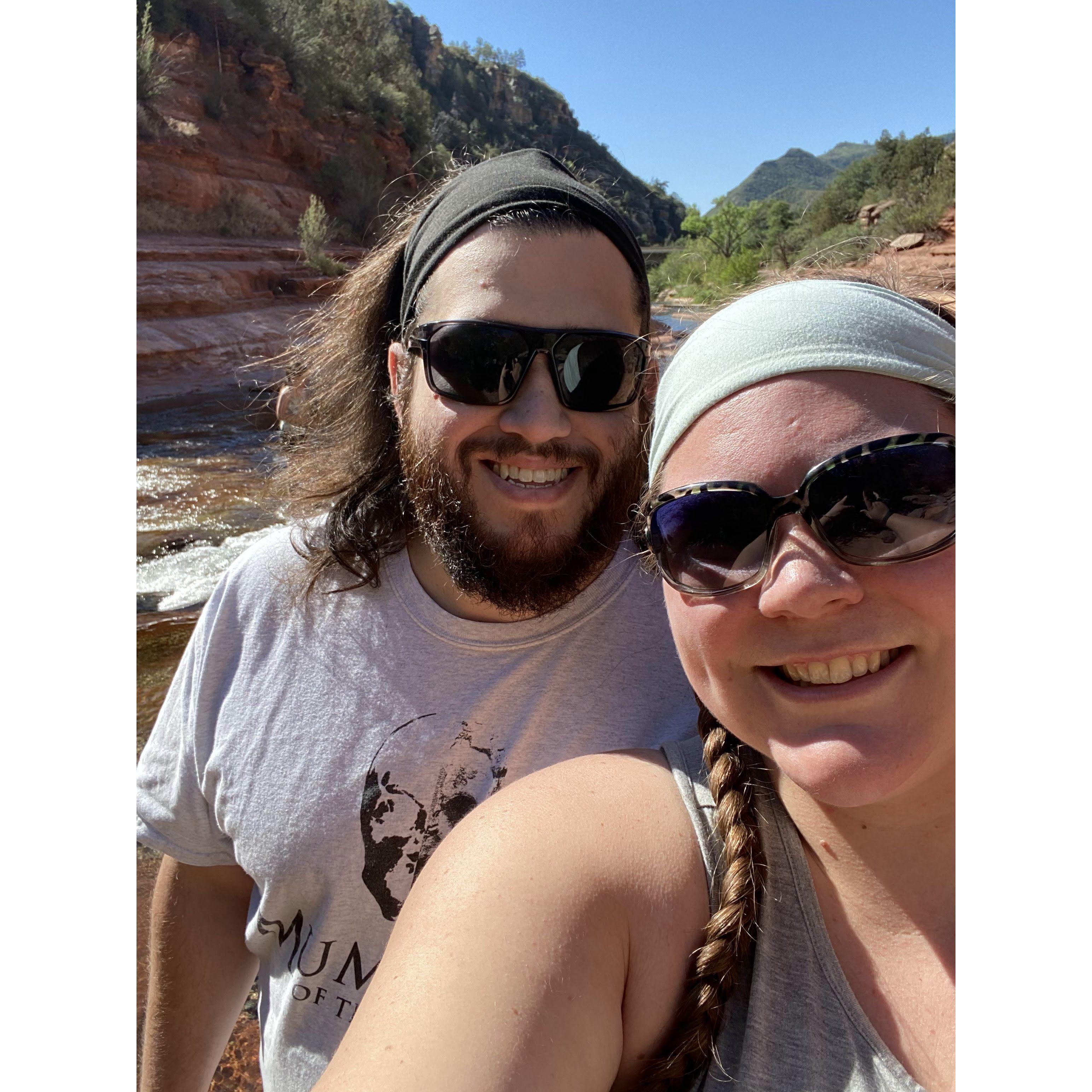 Visiting Slide Rock and checking out the natural waterslides.