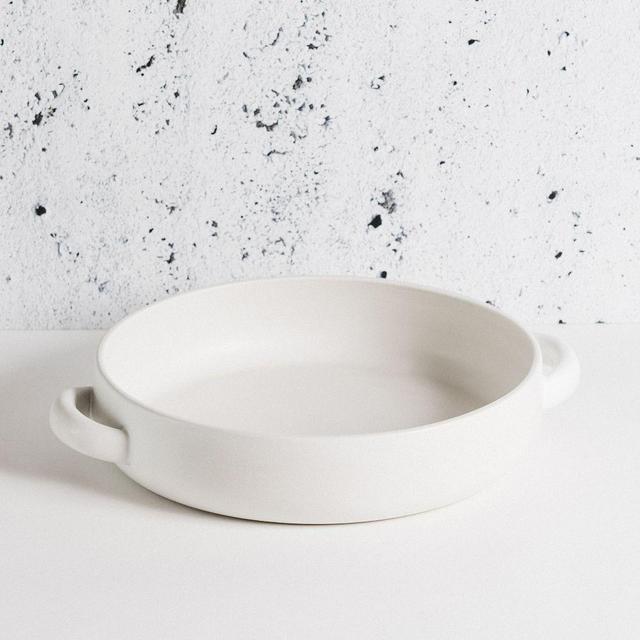 Large Serving Plate With Handles 13.4" Matte White