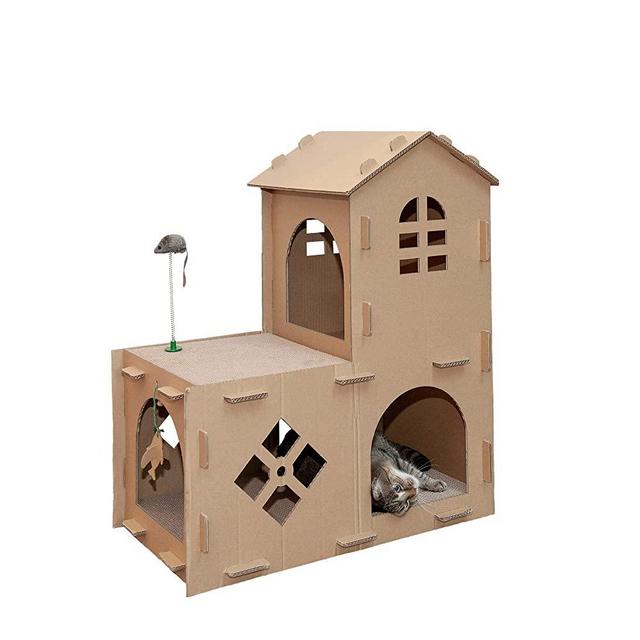 Furhaven Cat Scratchers with Catnip - Tiger Tough Multi-Level Cat House Scratcher Playgrounds, Classic Reversible Scratching Board, Interactive Busy Box Toy Scratcher, and More